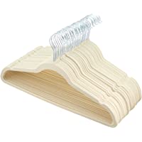 Amazon Basics - Perchas de terciopelo para trajes - Paquete de 30- Marfil